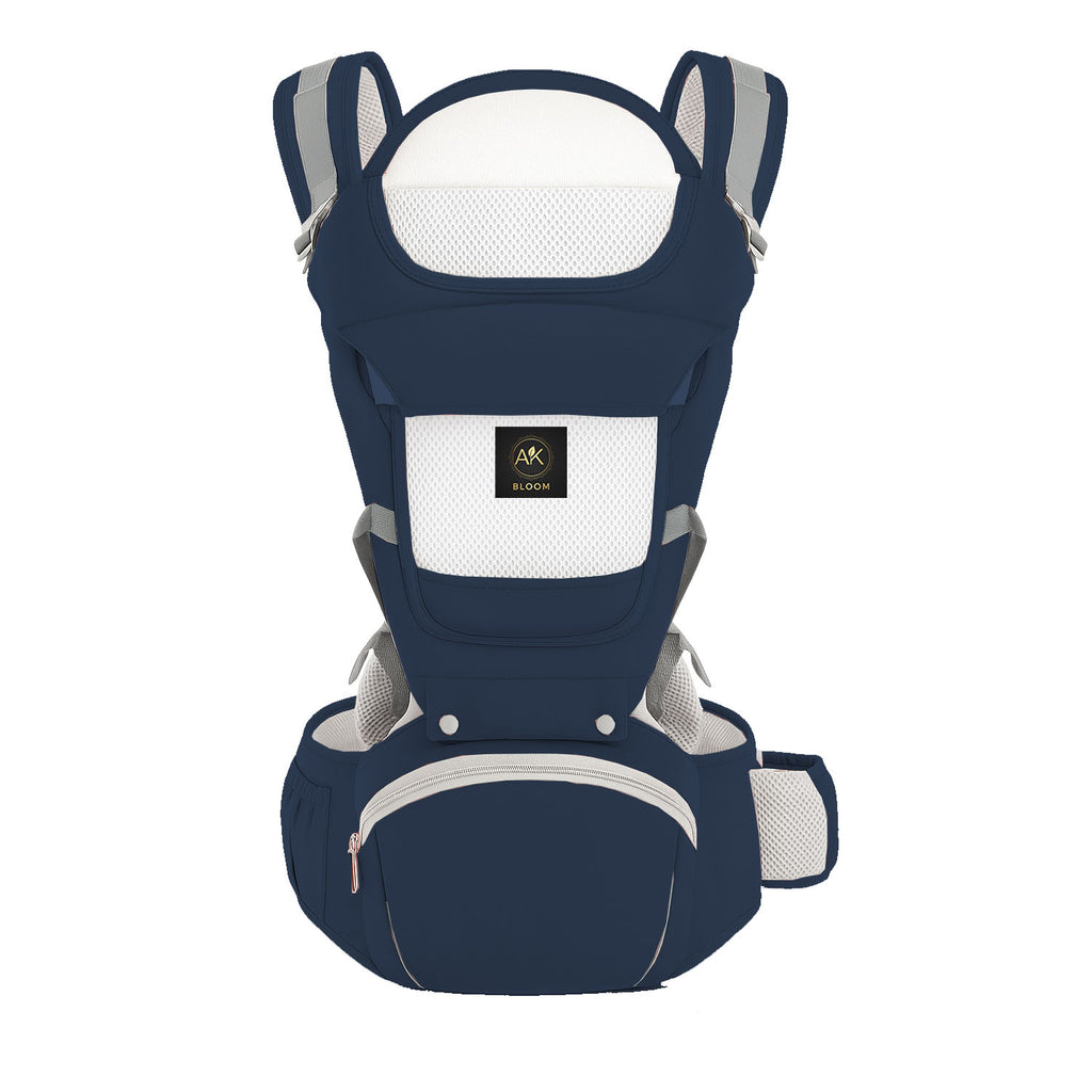 AK BLOOM Baby Carrier – Ergonomic Newborn Carrier 3.5–15 kg, Front & Back Carry, Breathable & Adjustable