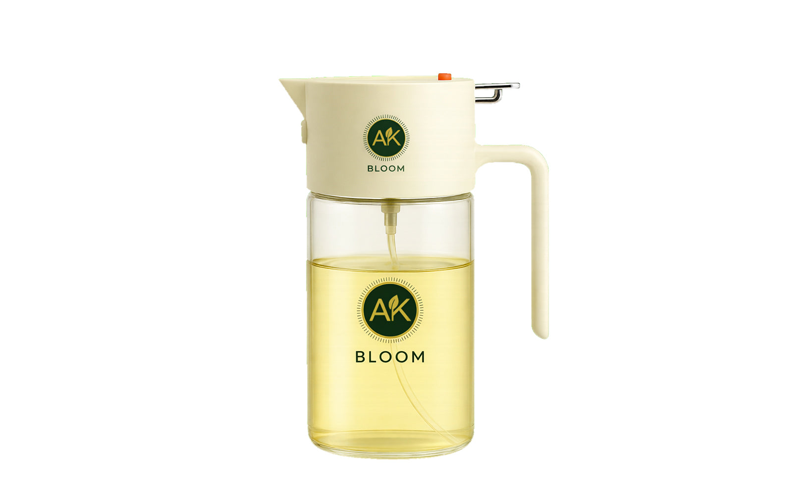 AK Bloom 2-in-1 Oil Sprayer & Pourer Bottle – 550ml Glass Dispenser for Olive Oil, Vinegar & Soy Sauce | Fine Mist Spray & Controlled Pour