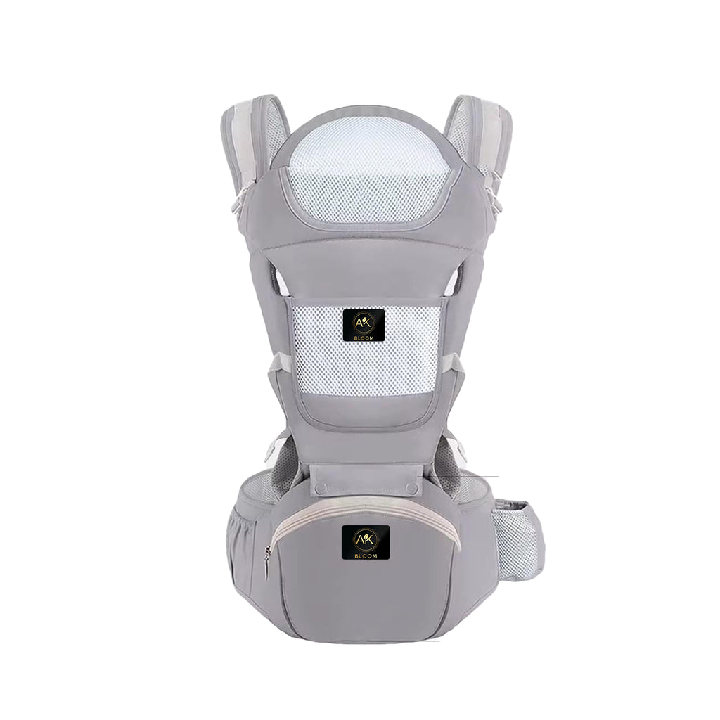 AK BLOOM Baby Carrier – Ergonomic Newborn Carrier 3.5–15 kg, Front & Back Carry, Breathable & Adjustable
