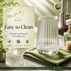 AK BLOOM ribbed tumbler glass with easy-to-clean smooth surface and durable everyday design