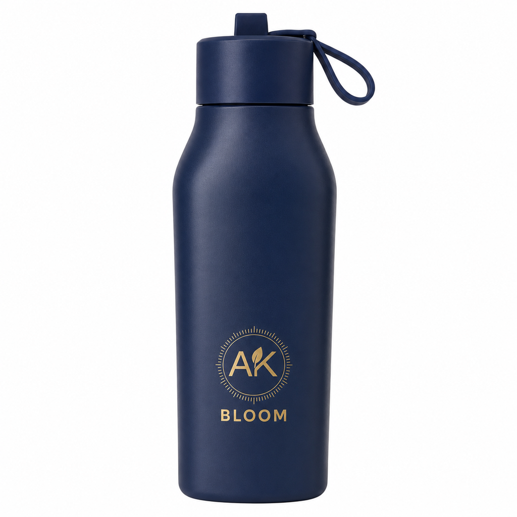 AK BLOOM Stainless Steel Insulated Square Water Bottle 600ml